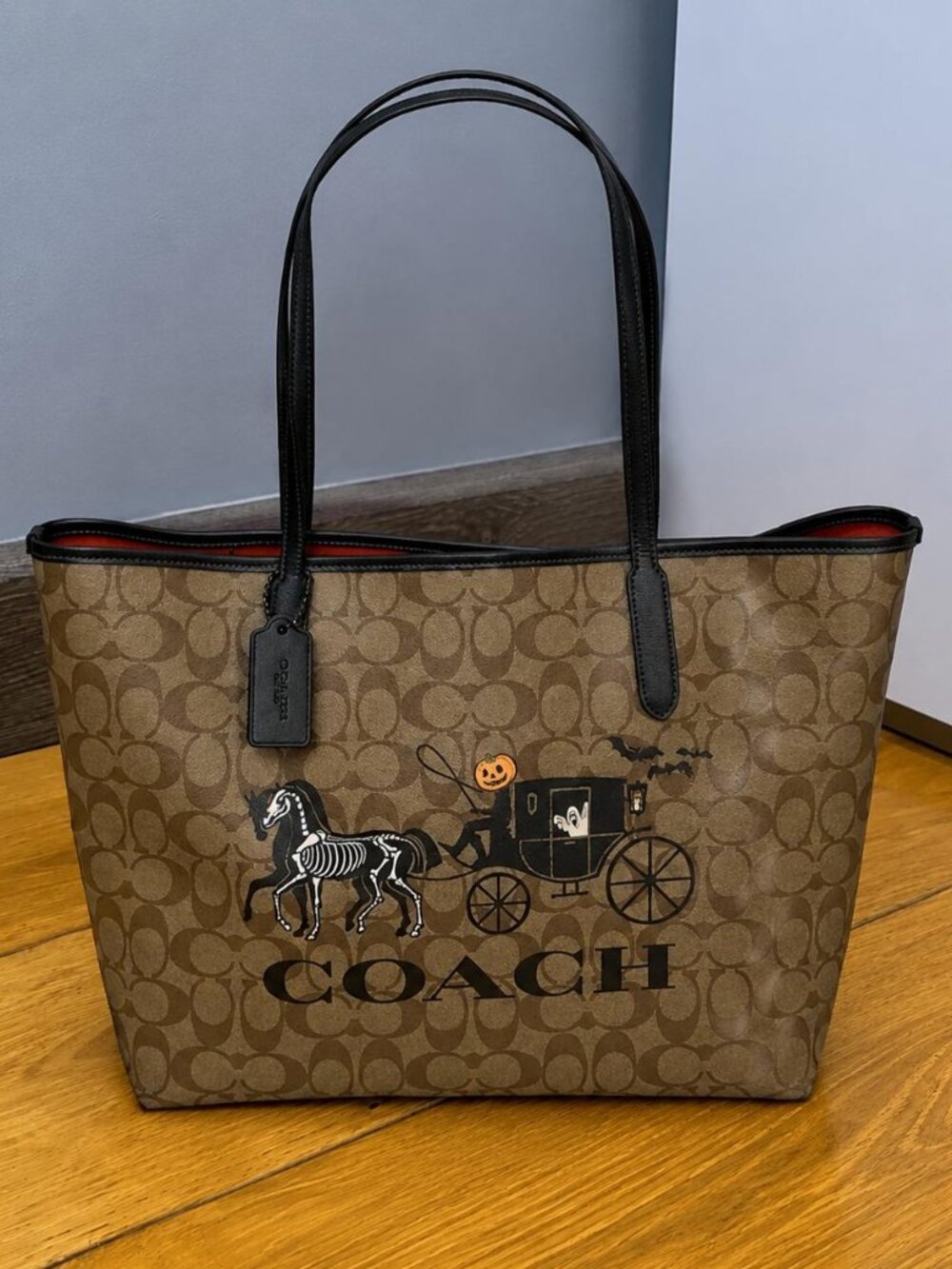 COACH Spooky Halloween Horse and Carriage City Tote